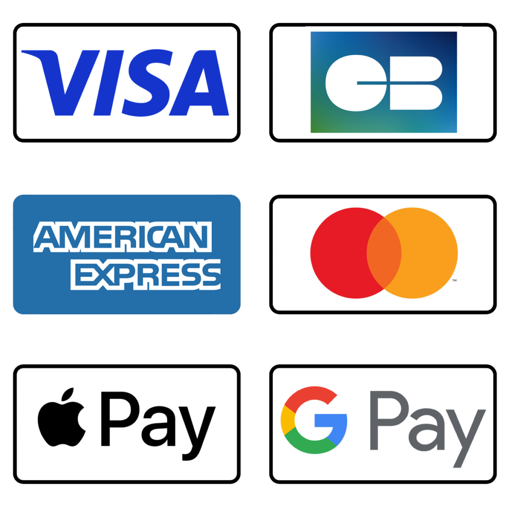 VISA CB AMEX Mastercard ApplePay GooglePay